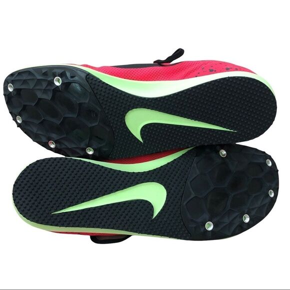NIKE Zoom Rival Track Spikes Red Orbit Black Lime Blast Size 9